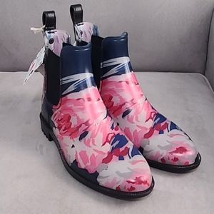 Joules floral rain boots
